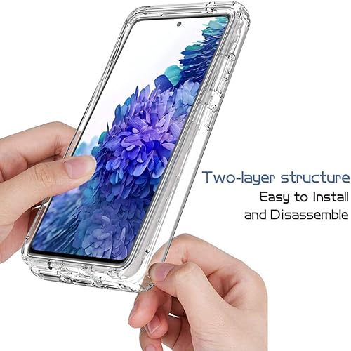 Miniatura 4 de Funda para Galaxy S20 FE, SM-G781U con protector de pantalla de vidrio templado, transparente 360 protección de cuerpo completo, carcasa dura + TPU