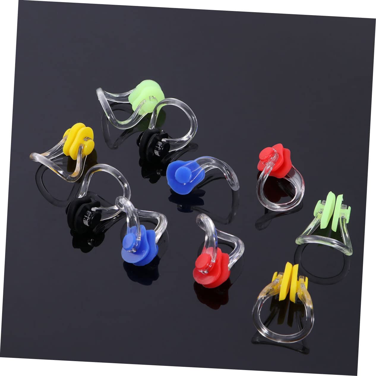 Sosoport Clip De Natación Impermeable Cubrir Vistoso Nasal Clips Nadar Agua Abrazaderas De Nariz De Natación Pinzas para La Nariz De Natación para Hombres Gel De Sílice