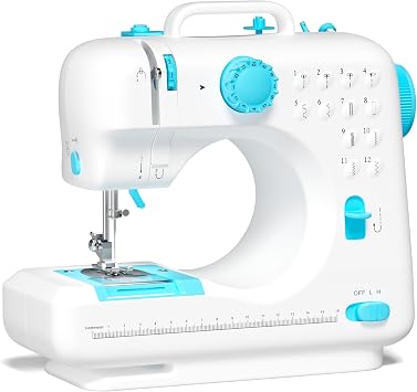 Verdanika Beginner Sewing Machine, 12 Built-in Stitches with Foot Pedal, 2-Speed Control, Portable Mini Sewing Machine for Ho