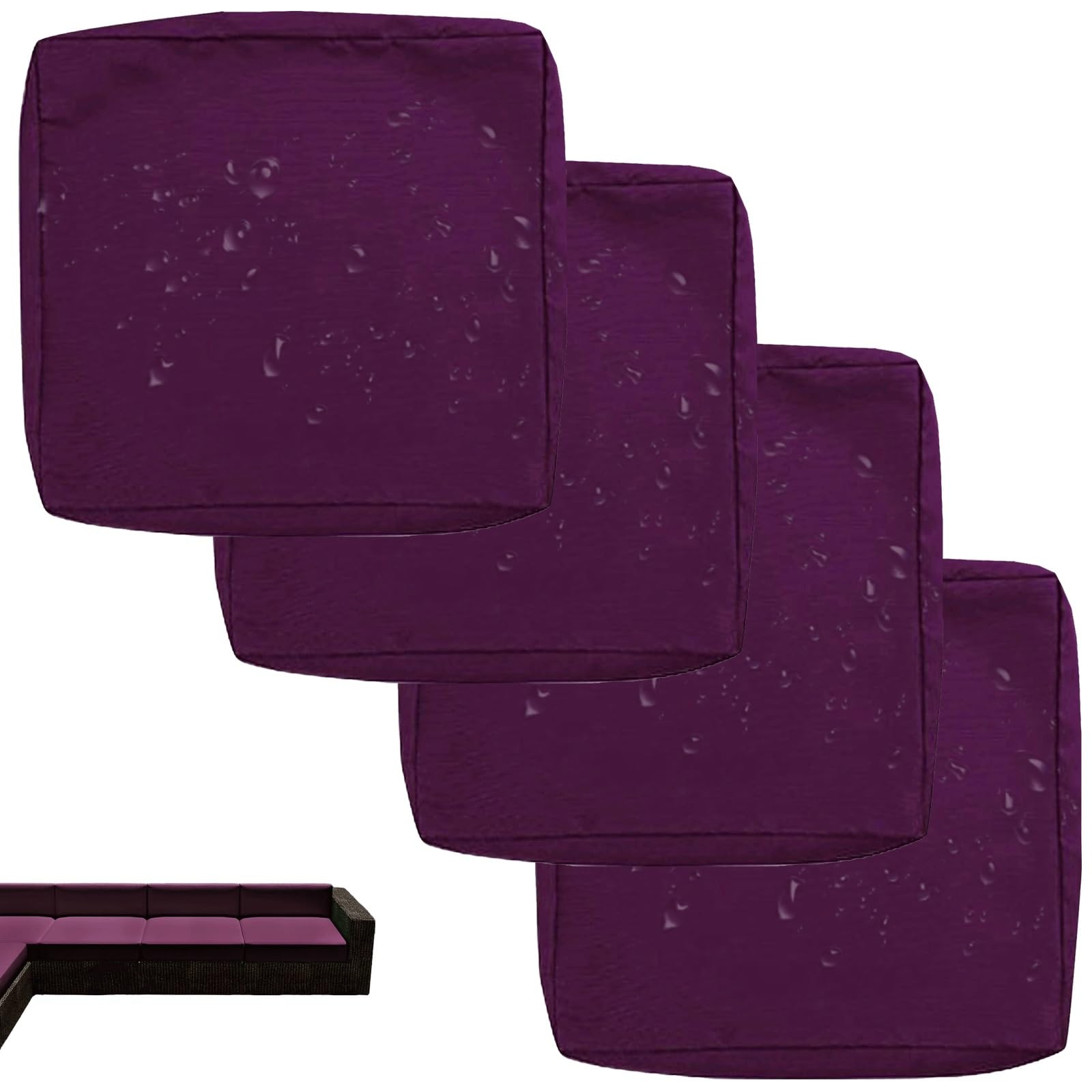 Housse de canapé imperméable avec fermeture éclair anti-taches pour salon de jardin