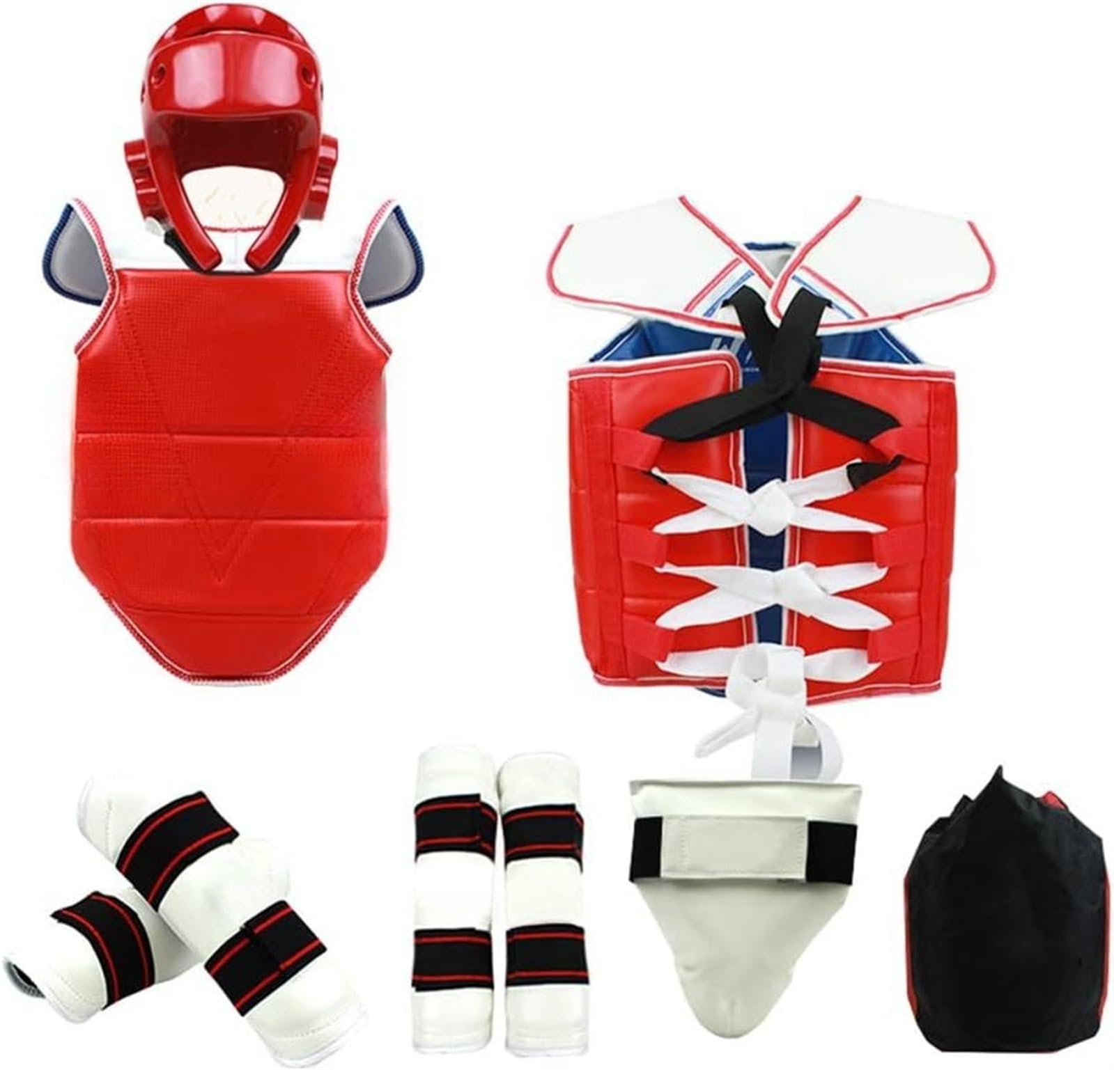 Sparring whole body kit, for taekwondo, fitness, boxing, karate,Breathable and comfortable, Sanda protective gear (Color : M)
