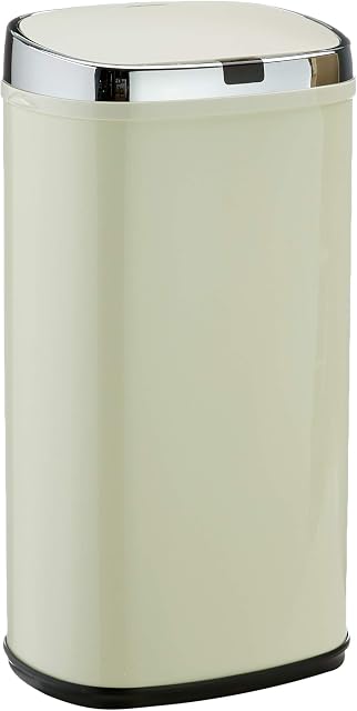 Morphy Richards Chroma 971503 Square Kitchen Bin with Infrared Motion Sensor Technology, 42 Litre Capacity, Cream
