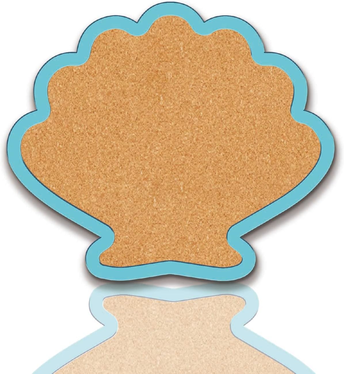 CRASPIRE Shell Pin Display Cork Board 9.8 X 8.5 Inch Wall Mounted Blue Frame Bulletin Boards Badge Wooden Decorative Memory Memo Brooch Lapel Pins Holder Storage for Home Office Bedroom Decoration