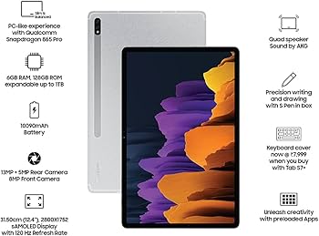 Samsung Galaxy Tab S7+ 31.5 cm (12.4 inch) Super AMOLED 120 Hz