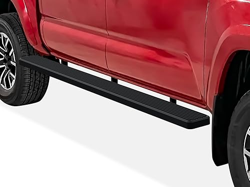Miniatura 15 de APS Estribos de 5 pulgadas, color negro, compatibles con Toyota Tacoma 2005-2023 de doble cabina de tripulación de acero inoxidable