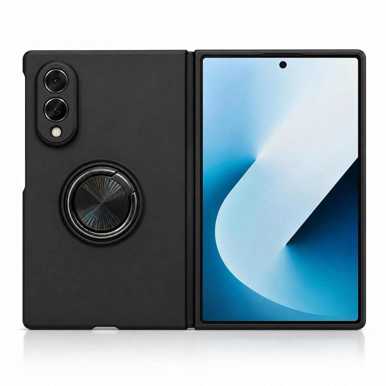 amazon basics for Samsung Galaxy Z Fold 8 5G Case with Magnetic Ring Holder, 360 Rotating Bracket, Hinge Protection Slim Anti-Drop Shockproof Case (Black)-image-42