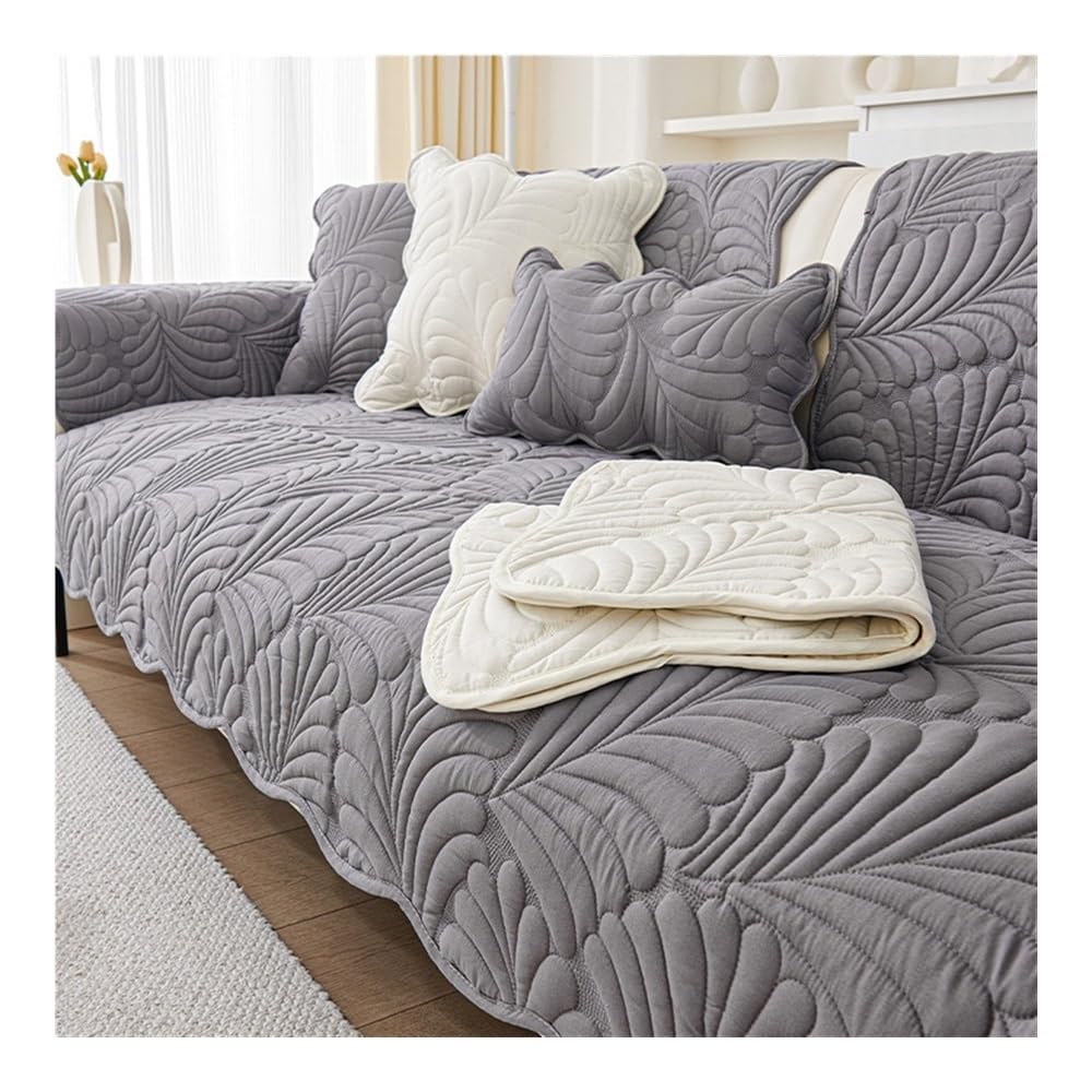 Housses de canapé matelassées haut de gamme style farmhouse gris