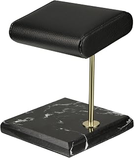 iplusmile Jewelry Stand Ring Holder Watch Stand for Men and Women - Leather and Marble Watch Display Stand Wrist Watch Organizer Watch Holder for Girls and Boy, Black Jewelry Stand Ring Holder