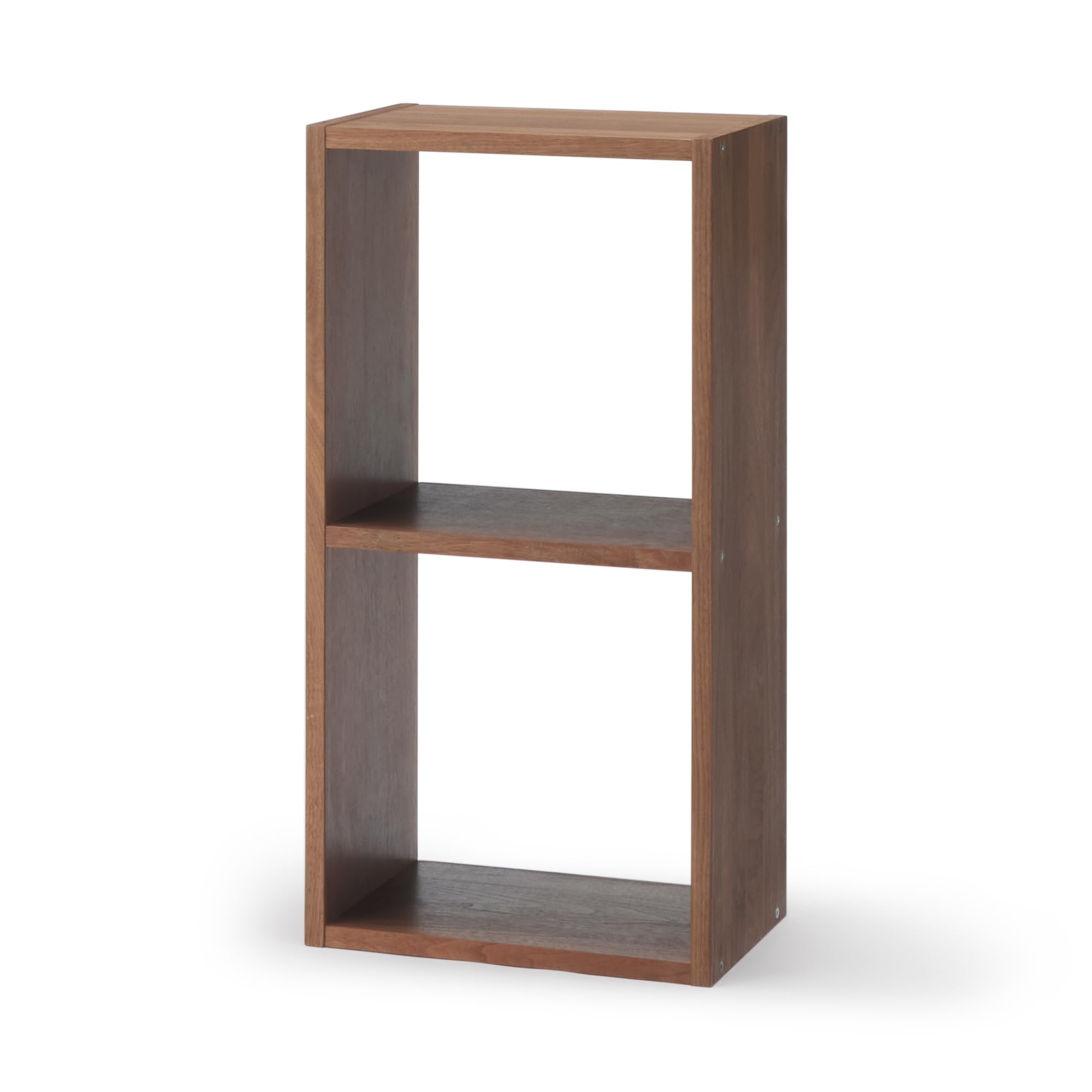 Amazon｜無印良品 スタッキングシェルフ・2段・ウォールナット材 幅42