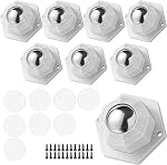 8 Roues auto-adhésives Pcs, rouleaux pivotants à 360°, capacité de charge 220.46lb pour poubelles, boîte de rangement, petits meubles (Hexagon noir (trois boules en acier))