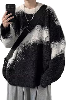 [ＷＡＮＳＨＩＸ] モヘアニット メンズ クルーネック セーター モヘア ゆったり プルオーバー もこもこ 柔らかい あったか 防寒 秋冬 おしゃれ