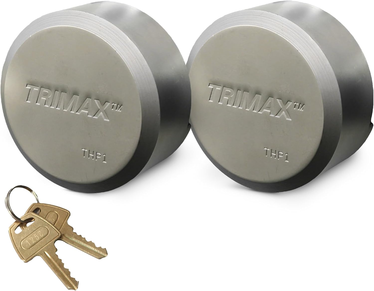Trimax THP2XL Shackleless Trailer Door Lock (2-Pack Keyed Alike) - Universal Fit, Weatherproof Puck Locks for Trailers & Vans