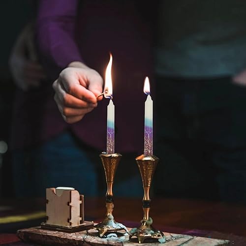 Miniatura 147 de Majestic Giftware /Safed Candles - Paquete de 12 velas Shabat (SC-SHTR-T) Velas tradicionales de Shabat hechas a mano de 5 pulgadas sin goteo Se
