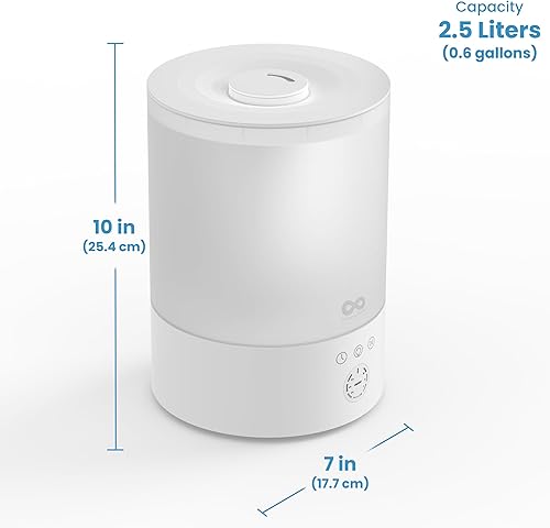 Miniatura 9 de Everlasting Comfort Humidificador de llenado superior de 2.5 litros para dormitorio, silencioso, fácil de llenar y limpiar, tiempo de funcionamiento