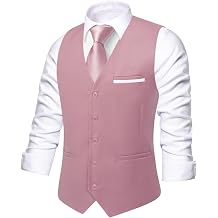 Hi-Tie Mens Formal Solid Suit Vest Slim Fit Wedding Tuxedo Waistcoat