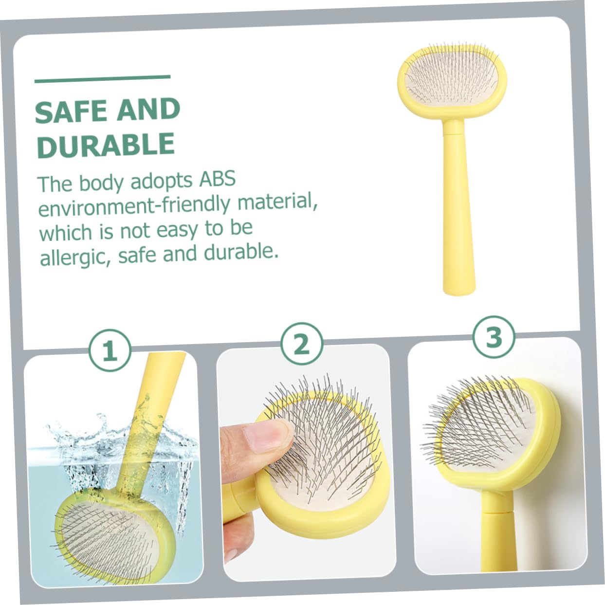 GALPADA Long Handled Cat Grooming Comb Pet Hair for Cats and Dogs Shedding Matted Hair Removal Tool Plastic Pet Cleaning Comb