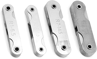 Stainless Steel Radius Set, Measure Concavity R0.3-R25, with Caliper Tool for Radius Measurement and Radius