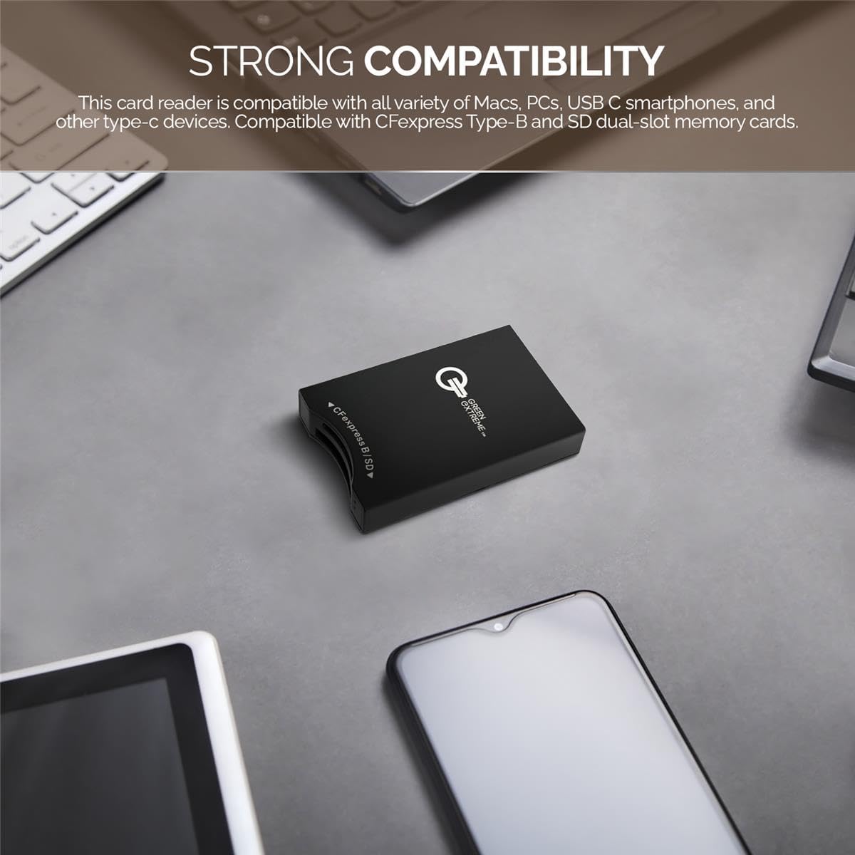 USB-C 3.2 Gen 2 CFexpress Type-B and SD UHS-II Memory Card Reader