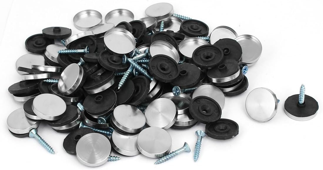 Glass Table Quality Parts 304 Stainless Steel Mirror Screws Cap Cover Nails 22mm Dia 80PCS Model:71as45qo226