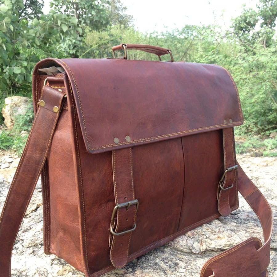Bolso Messenger de Cuero 18 Pulgadas Vintage para Laptop miniatura 2