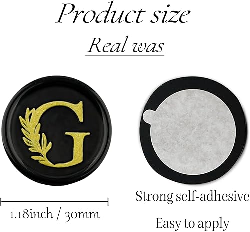 Miniatura 2 de 25 calcomanías de sello de cera doradas y negras hechas a mano con hojas botánicas vintage, calcomanías de cera para invitaciones de fiesta de boda,