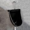 Mens Urinals for Seniors, Plastic Urinals for Men, Wall-Mounted Urinal, Garage Urinal, with Drain Pipe and Flush ValveBlack