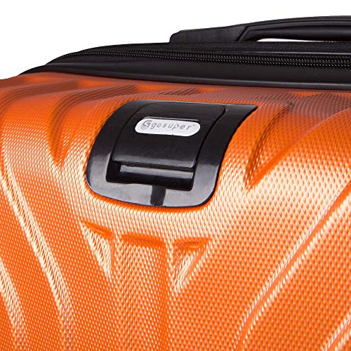 Conjunto Malas de Viagem Expansível Abs Premium Gosuper Viena Rodas Duplas Giro 360º 3 Peças Laranja
