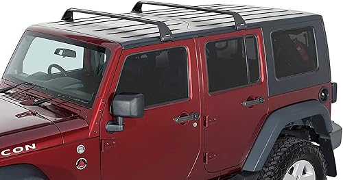 Miniatura 6 de Rhino-Rack - Portaequipajes compatible con Jeep Wrangler Unlimited JK JL JT Gladiator de 4 puertas, tapa dura de 4 puertas, montaje en canalón,