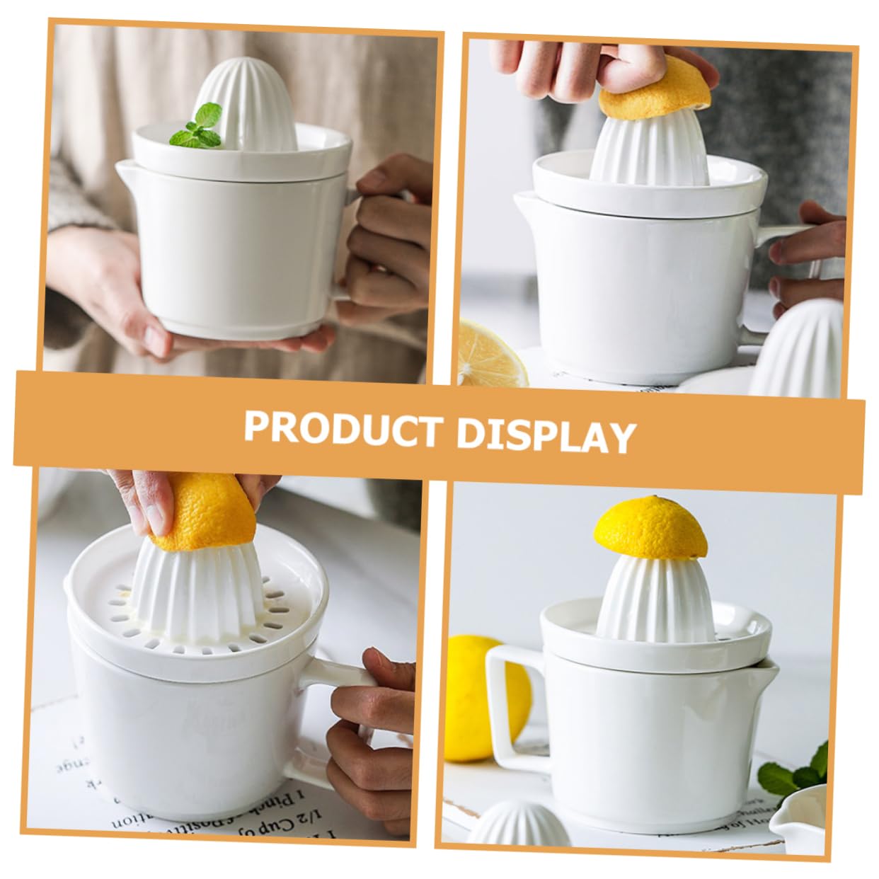 Spremiagrumi Bianco Manuale in Ceramica per Agrumi e Limoni