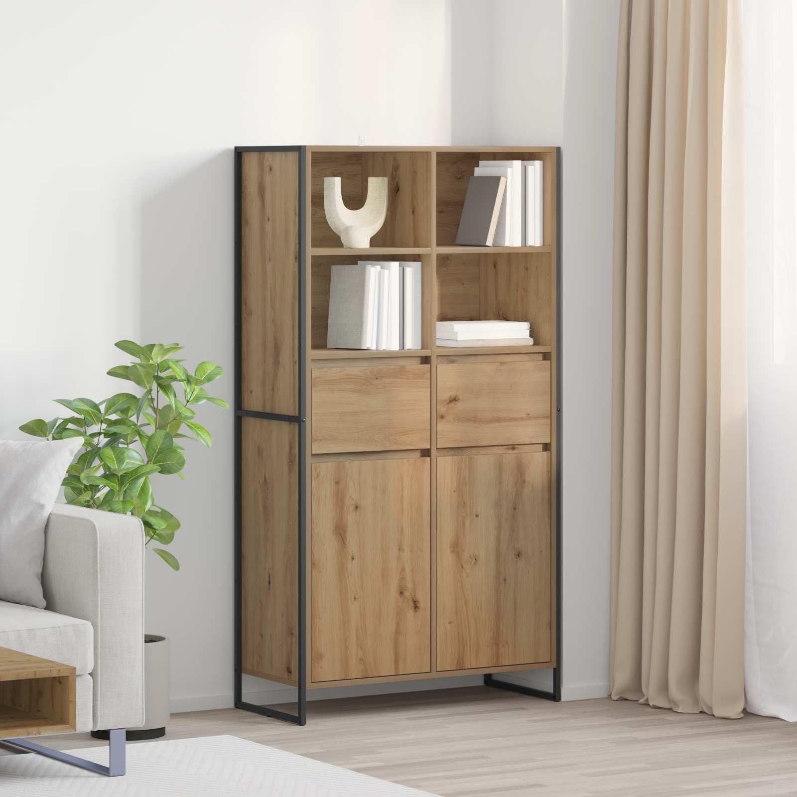 Aparador de madera de roble resistente que soluciona el desorden en casa