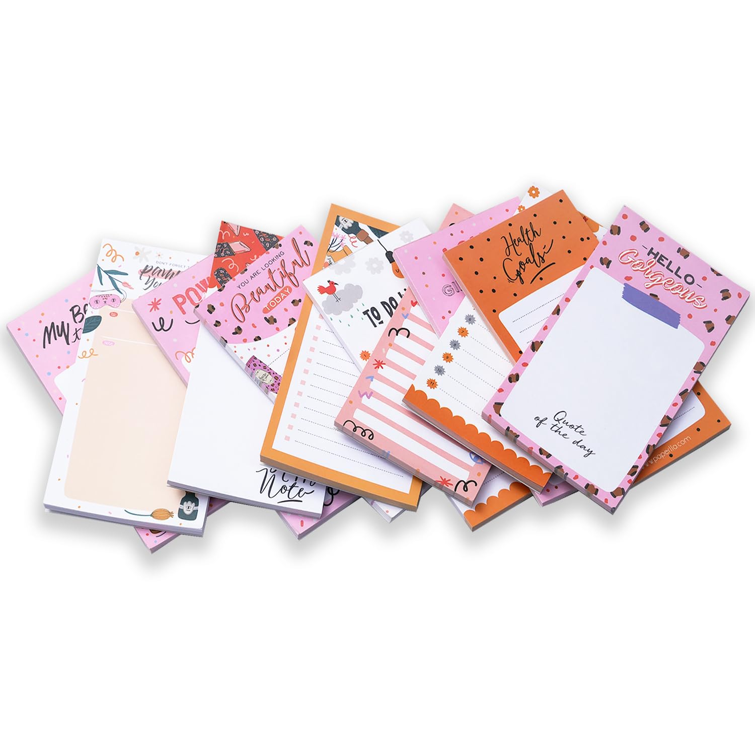 MOMP Notepads 50 Tear- Off Sheets, Writing Memo Pads for Home Office School Scratch Pads Daily Jotting Paper for Students and Teacher, Set of 12