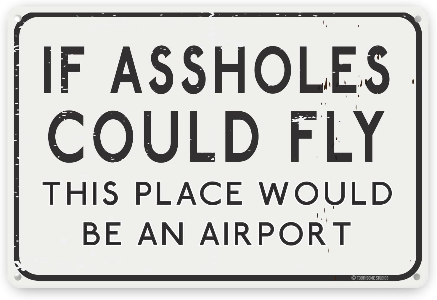 If Assholes Could Fly This Place Would Be An Airport 12″ x 8″ Funny Tin Sign Man Cave Garage Home Bar Decor