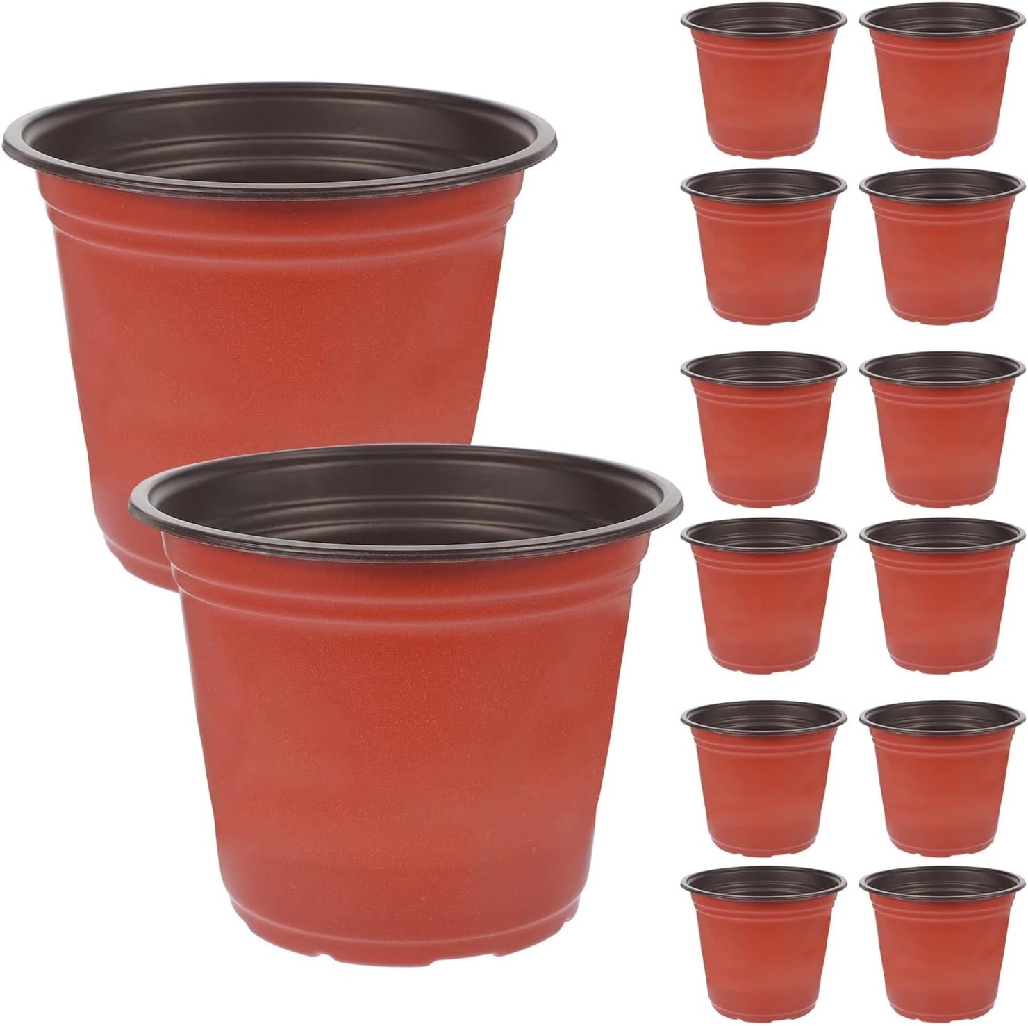 50 Pcs Large Plastic Flower Pots Seedling Starter Nursery Planter Containers Succulent Potting Garden Supplies Durable PP(Picture 314.8X12CM)