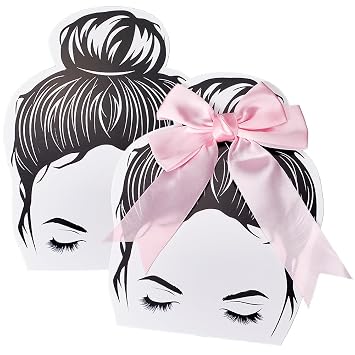 50Pcs Headband Display Cards Hair Bow Cards Display Women Shaped White Paper Ear Warmers Hats Scrunchies Crochet Cardboard Accessories for Packaging Selling Knitting Sewing Hair Bow Decor