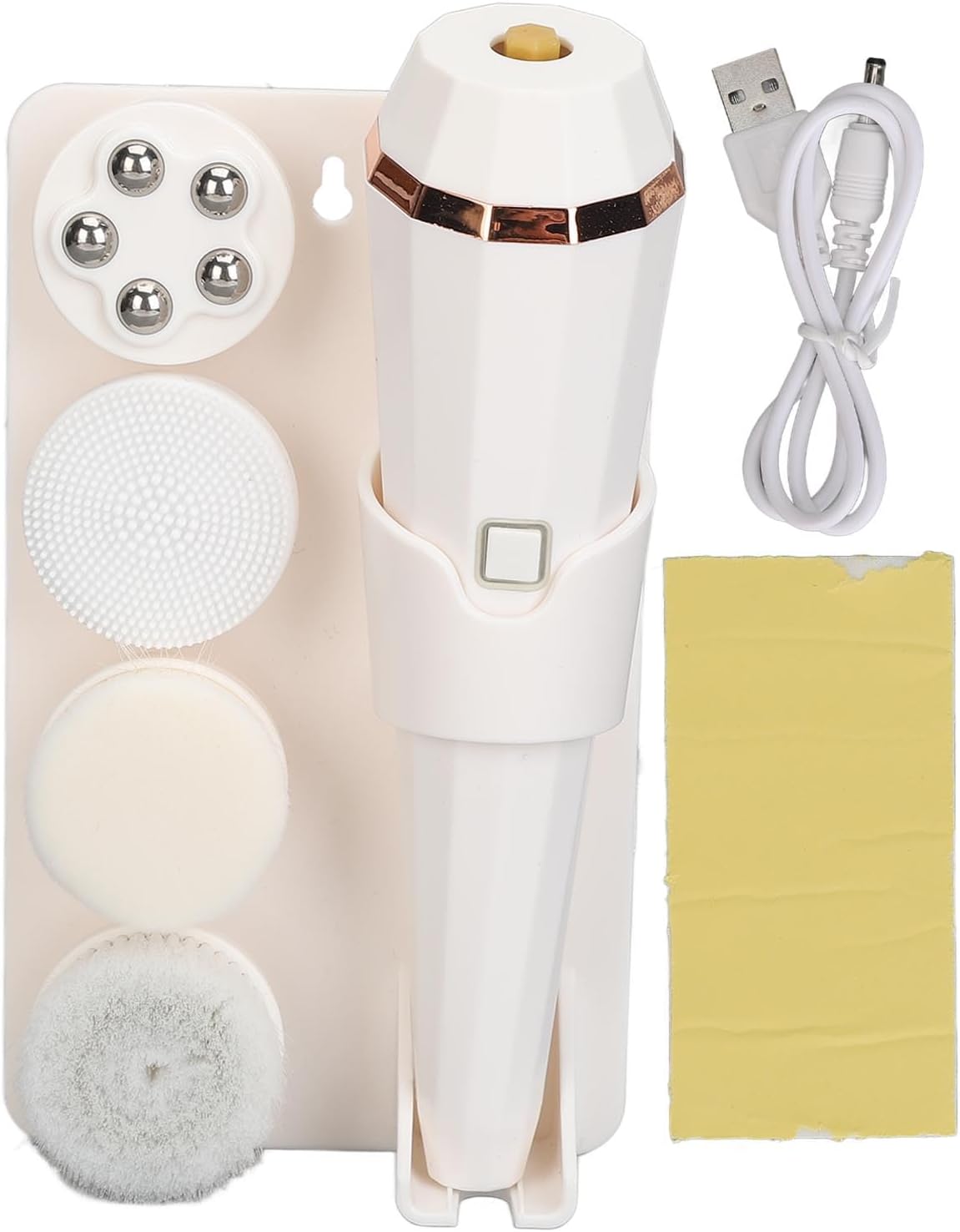 Dioche 3 Gears, Deep Cleansing, USB Rechargeable Cleansing Brush with 4 Brush Heads, Compact and Portable
