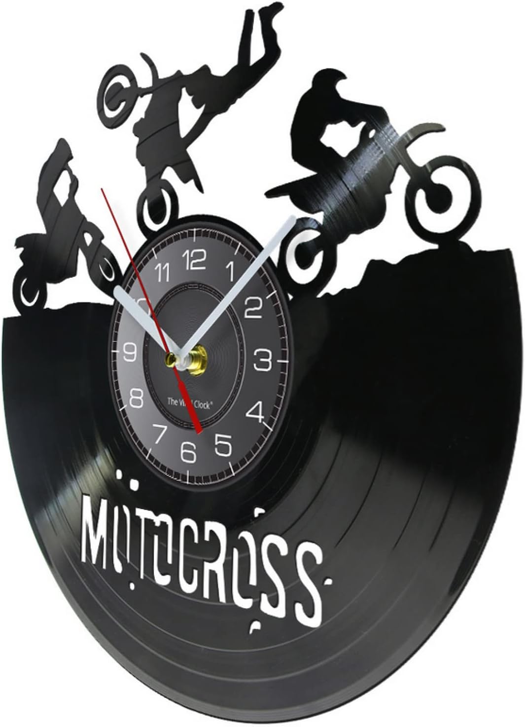 Vinyl Wall Decor 12 inch Wall Clock Freestyle Motorcycle Vinyl Record Clock Dirt Bike Home Decor Wall Watch Racing Artwork Crafts