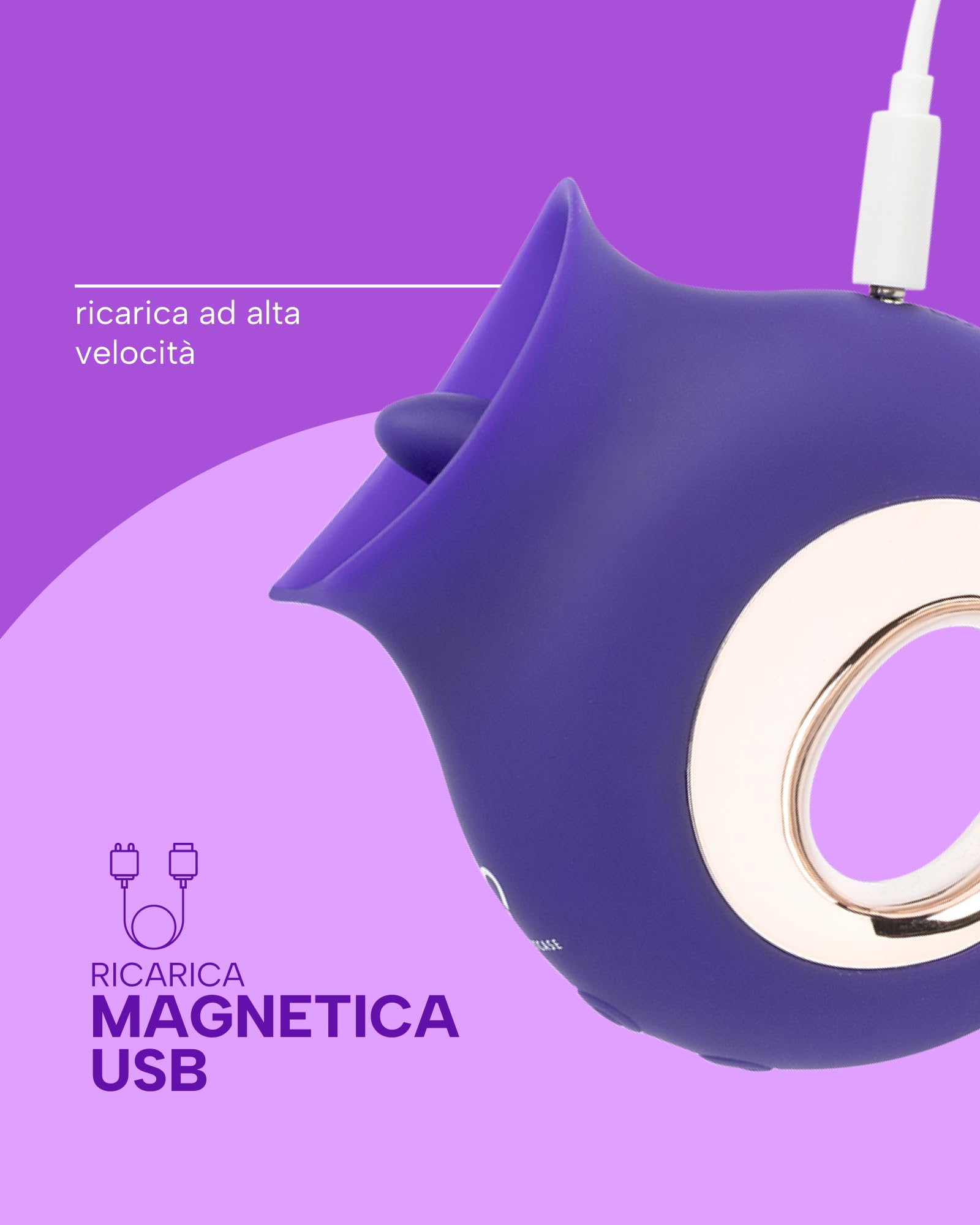 MySecretCase Vibratoreper Donna Clitoride, Stimolatore Clitoride Femminile, Lecca Clitoride Femminile, Vibratoreper Donna Piccolo, 9 Modalità di Vibrazione, Vibratore Lingua, Impermeabile, USB
