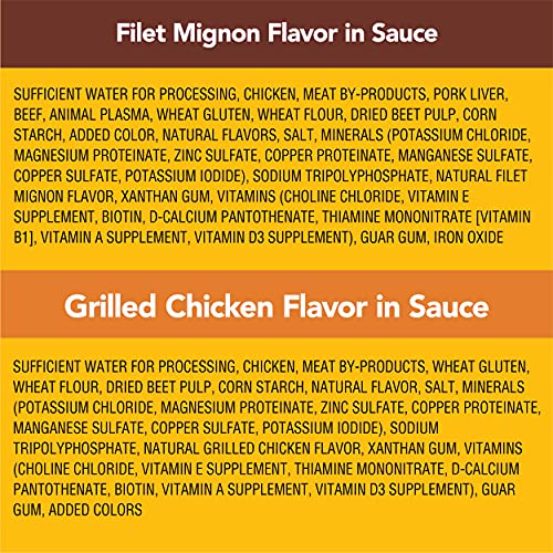 Pedigree Choice Cuts In Gravy Grilled Chicken Flavor In Sauce & Filet Mignon Flavor In Gravy Adult Wet Dog Food Variety Pack, (16) 3.5 Oz. Pouches #TOP4