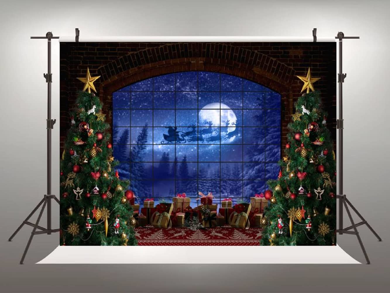 Toile De Fond Photo Noël Bokeh - 2,2x1,5 M - Polycoton épais - Pour Studio, Anniversaire, Mariage
