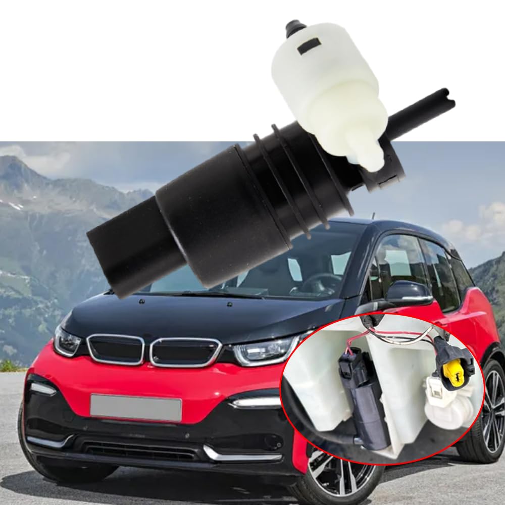 Pompe lave-glace pare-brise 67127388349 compatible avec BMW i3s X1 X2 X3 X5 | Kacepar moteur de pompe lave glace 2 broches pièce de rechange pour lave-glace compatible avec BMW i3 X1 X2 X3 X4 X5 X6 X7