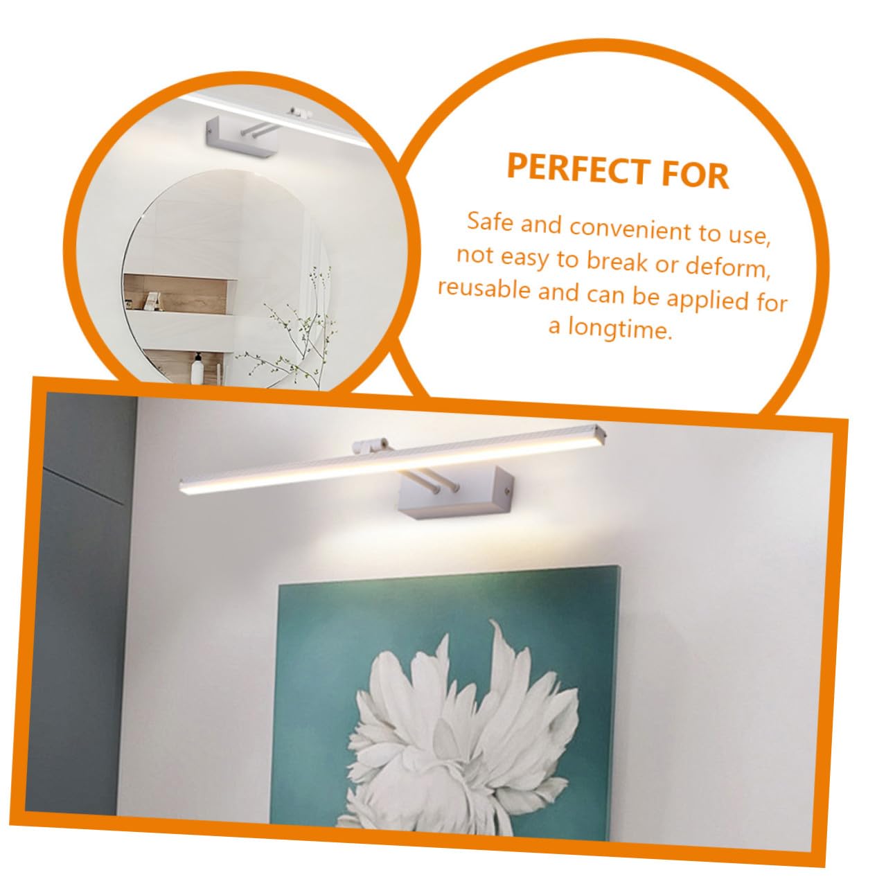 PartyKindom Lampada Specchio Bagno LED Bianca Contemporanea Applique Parete Luce Bagno LED Alluminio PC Non Dimmerabile