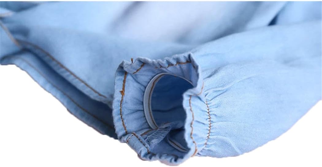 Colorful Childhood Girls Denim Crop Tie Shirt Blouse Toddler Shawl Button Down Shirts Children's Casual Tops