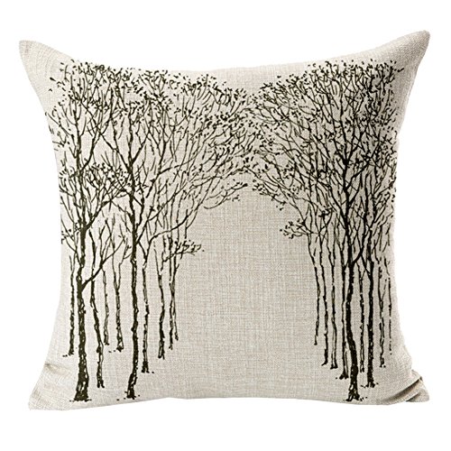 Westeng Funda de Cojín Almohada Patrón de árbol Almohada Caso Lino Duradero...