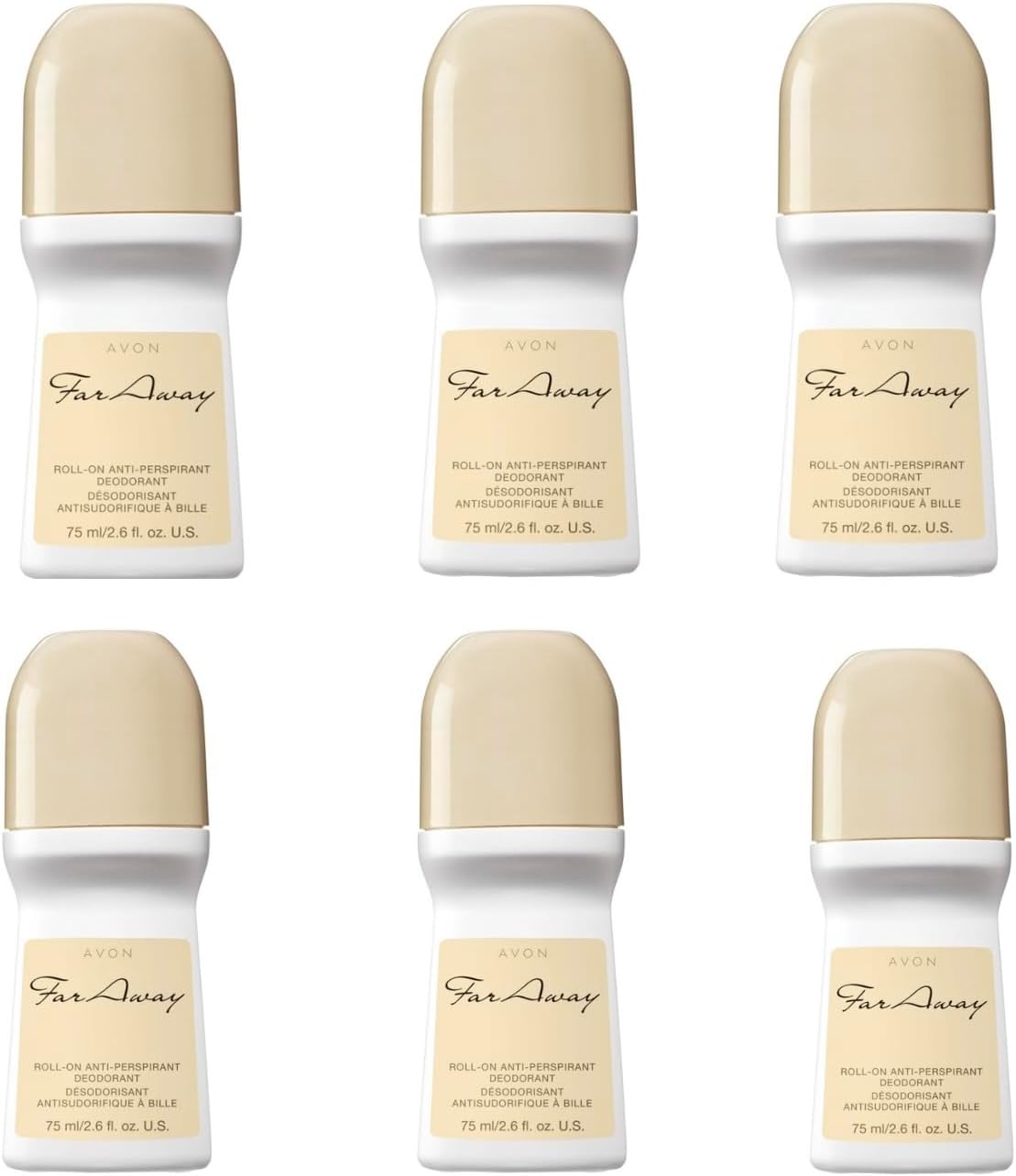 Far Away Roll-on Anti-Perspirant Deodorant (2.6fl. oz) Lot of 6 Pieces