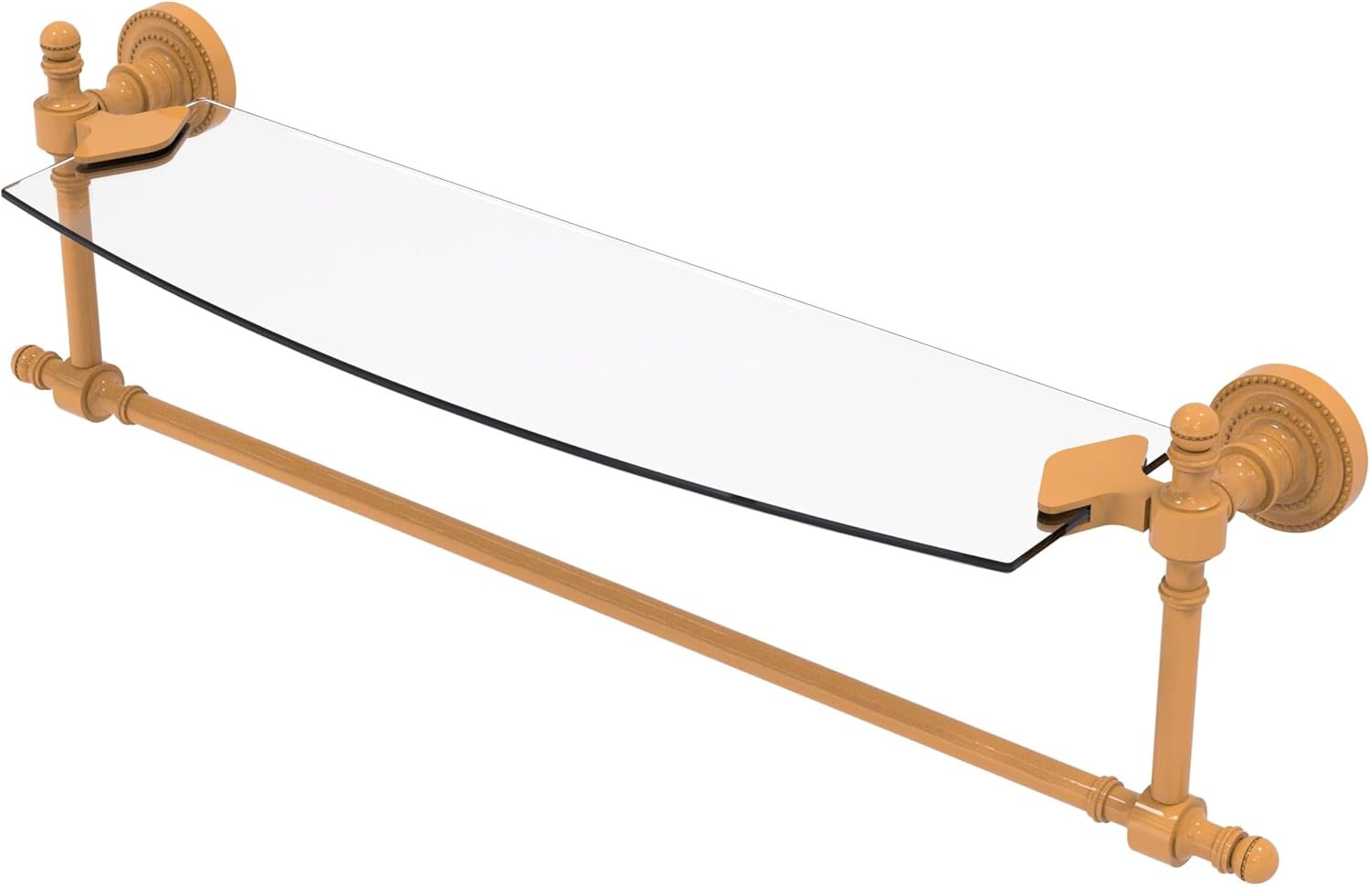 Allied Brass Retro Dot Collection Glass Vanity Shelf with Integrated Towel Bar