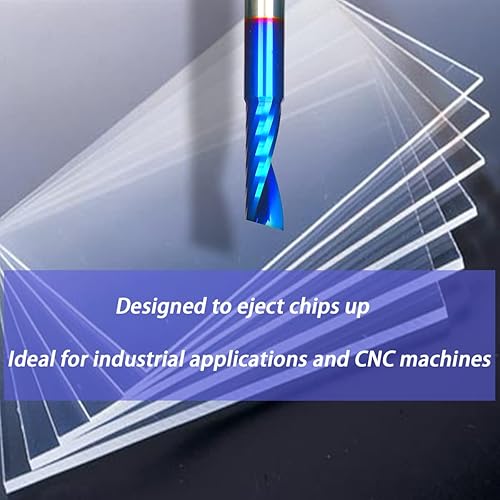 Miniatura 10 de BRO03B Broca de carburo sólido O de una sola flauta de corte de plástico Broca en espiral Fresa CNC Fresa de extremo NACO recubierto con diámetro de