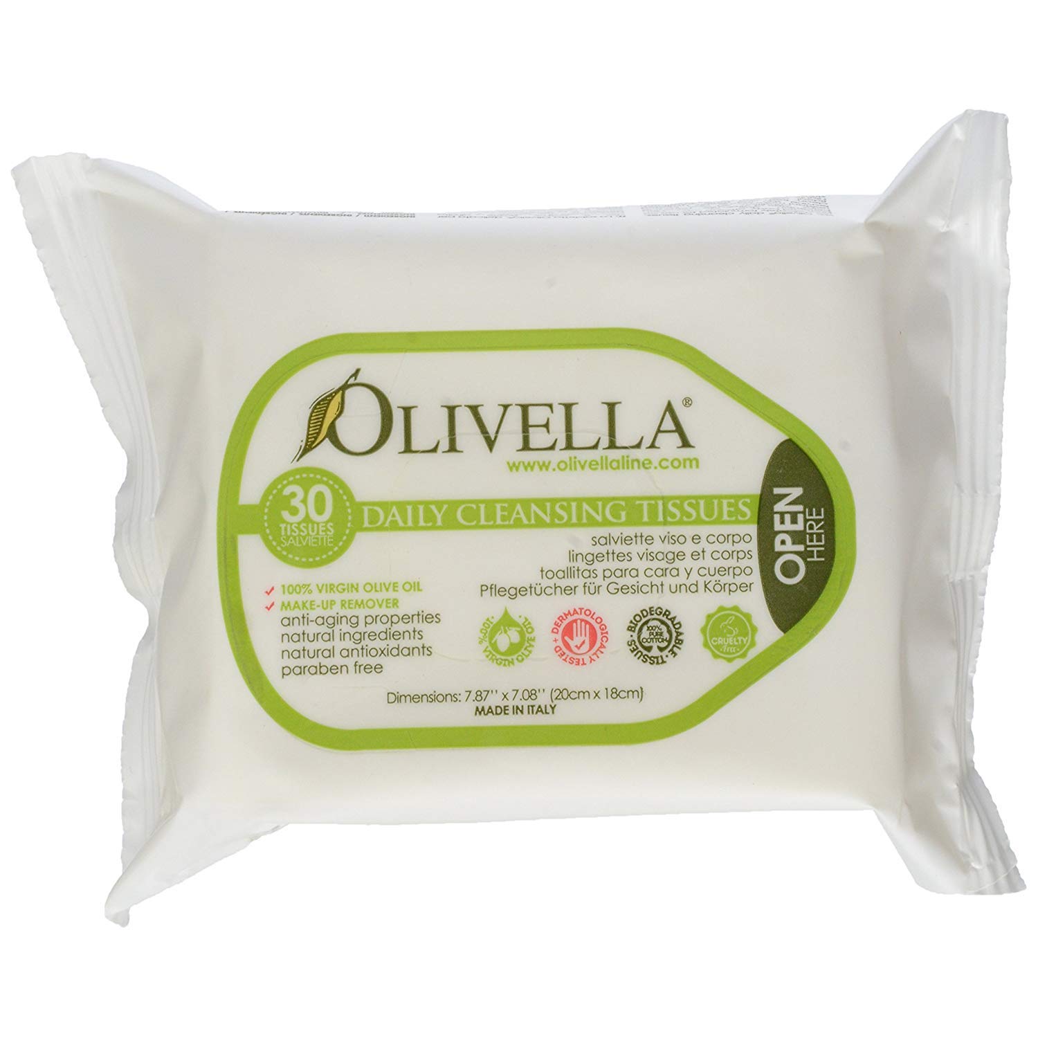 Olivella Daily Cleansing Tissues 30 ea (Pack of 5)5