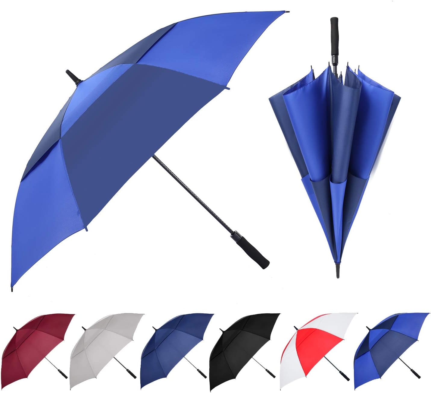 Golf Umbrella Large 54/62/68/72 Inch, Extra Large Oversize Double Canopy Vented Windproof Waterproof Umbrella, Automatic Open Golf Umbrella for Men and Women and Family. - Image 8