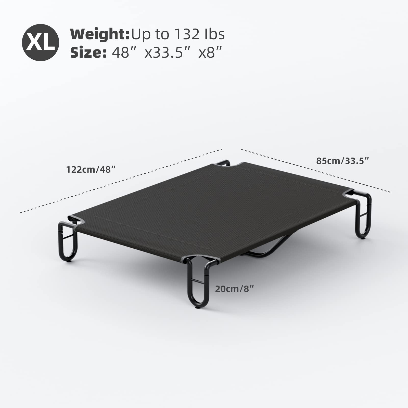 FAYDUDU Cama Elevada Perro Came Grande para Perros Grandes/Medianos/Pequeños Lavable Transpirable Cama Mascota Exterior para Verano (X-Large)