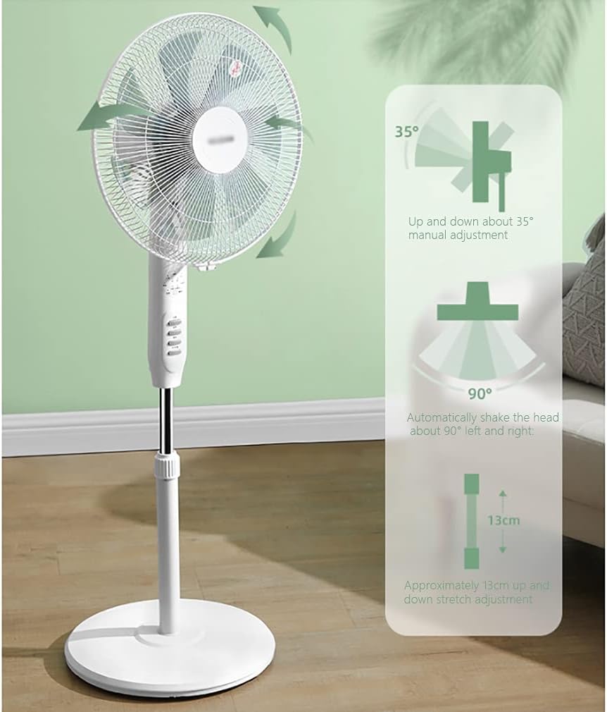 Movement Oscillating Pedestal Fan 3 Speed Setting with Remote Built-in DC Motor Ultra Quiet Sleeping Adjustable Pedestal Fan